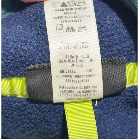 Patagonia Synchilla T Snap Men's Peddie Crew Fleece Jacket Blue‎ Size Small - Picture 10 of 13